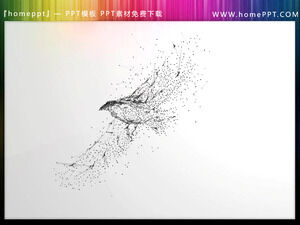 Black particle flying bird PPT material image