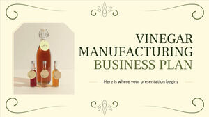 Plano de negócios de fabricação de vinagre