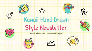 Boletín de estilo Kawaii dibujado a mano