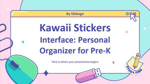 Interface de adesivos Kawaii: organizador pessoal para pré-escola
