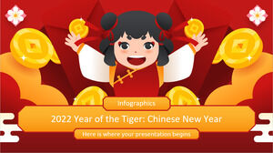 2022 - Jahr des Tigers: Chinesisches Neujahrs-Minithema Infografiken