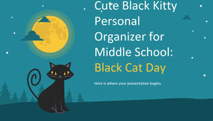 Cute Black Kitty Personal Organizer para o Ensino Médio: Black Cat Day