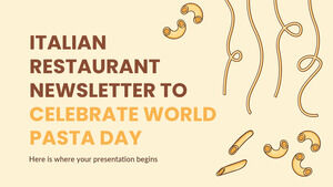 Italian Restaurant Newsletter to Celebrate World Pasta Day