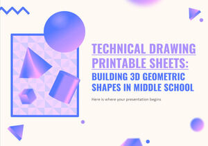 Arkusze rysunków technicznych do wydrukowania: budowanie kształtów geometrycznych 3D w gimnazjum