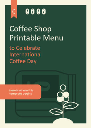 Распечатанное меню кофейни к ​​Международному дню кофе