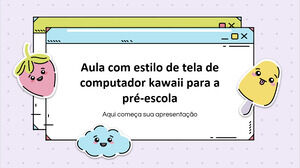 Lezione sullo stile dello schermo del computer Kawaii per la scuola materna