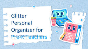 Organizador pessoal Glitter para professores da pré-escola