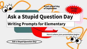 Poser une question stupide Jour d'écriture Invites pour l'élémentaire
