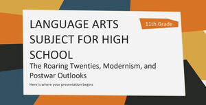 Matière d'arts du langage pour le lycée - 11e année : les années folles, le modernisme et les perspectives d'après-guerre