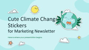 Autocolante drăguțe privind schimbările climatice pentru buletinul informativ de marketing