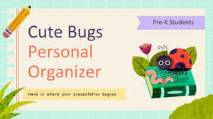 Organisateur personnel Cute Bugs pour les élèves de la maternelle