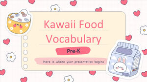 Vocabulaire alimentaire kawaii pour le pré-K