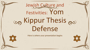 유대 문화와 축제: 욤 키푸르 논문 방어