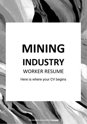 Резюме работника горнодобывающей промышленности