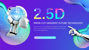 Modelli di PowerPoint per la tecnologia del futuro sfumato in carta tagliata