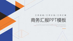 Scarica il modello PPT per il rapporto aziendale con un semplice sfondo poligonale blu arancione