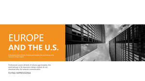 Descărcare gratuită a șablonului PPT portocaliu simplu pentru demonstrații de afaceri europene și americane