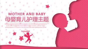 Pink Mother and Child Care Theme PPT Template Download