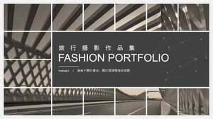 Baixe o modelo PPT para o portfólio de fotografia de viagem de fundo de arquitetura de ponte