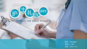 Descargue la plantilla PPT para la capacitación en etiqueta de enfermería con antecedentes de enfermería
