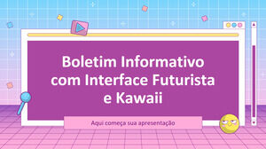 Newsletter informativa con interfaccia futuristica e kawaii