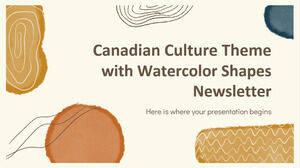 Bulletin d'information sur le thème de la culture canadienne avec des formes à l'aquarelle