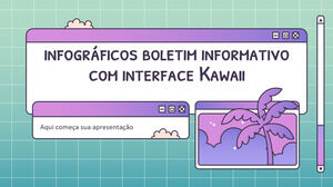 Infografiki biuletynu interfejsu Kawaii