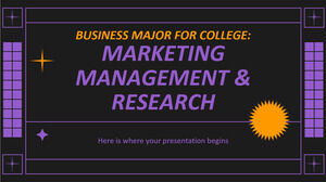 Betriebswirtschaftliches Hauptfach für das College: Marketingmanagement und Forschung