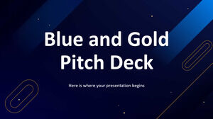 Blau-goldenes Pitch-Deck