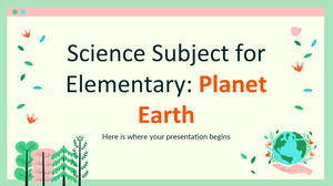 Subiectul de știință pentru elementar: Planeta Pământ