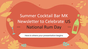 미국 국립 럼의 날을 기념하는 여름 칵테일 바 MK 뉴스레터