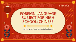 Pelajaran Bahasa Asing untuk Sekolah Menengah Atas - Kelas 9: Bahasa Mandarin