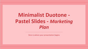 Diapozitive minimaliste Duotone Pastel Plan de marketing Marketing