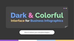 Interfață întunecată și colorată pentru infografică de afaceri