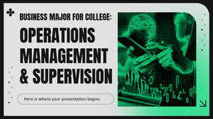 Betriebswirtschaftliches Hauptfach für das College: Operations Management & Supervision
