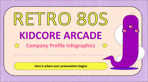 Infografica del profilo aziendale di Kidcore Arcade retrò anni '80
