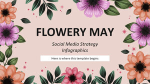 Infográficos de estratégia de mídia social de maio florido
