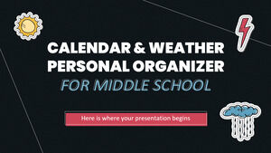Calendar & Weather Personal Organizer for Middle School