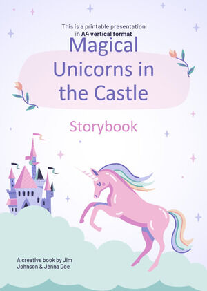 城の中の魔法のユニコーン ストーリーブック