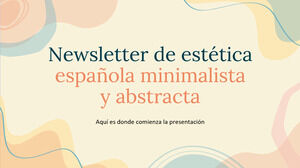 Tavolozza spagnola minimalista e astratta e newsletter estetica