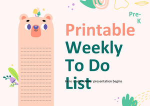 Tygodniowa lista zadań do wydrukowania dla dzieci w wieku przedszkolnym