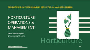 Especialização em Agricultura e Conservação de Recursos Naturais para a Faculdade: Operações e Gestão de Horticultura