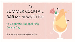 Информационный бюллетень Summer Cocktail Bar MK в честь Национального дня пина колада