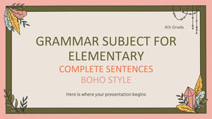 Soggetto grammaticale per elementare - 4a elementare: frasi complete - stile Boho