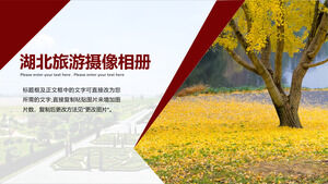 Modèle PPT d'album de paysage de caméra de tourisme du Hubei