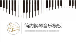 Download del modello PPT di sfondo del pulsante del pianoforte semplificato