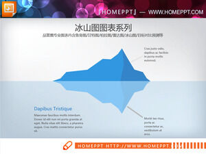 9 serie di download di grafici PPT con grafico iceberg blu