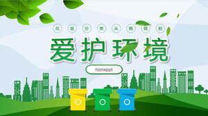 Unduh gratis template PPT pemilahan limbah hijau, segar, dan ramah lingkungan