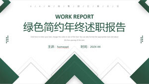 Laden Sie die PPT-Vorlage für den grünen und prägnanten Arbeitsbericht zum Jahresende herunter