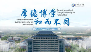 Modelo geral de ppt para relatório acadêmico sobre defesa de tese da Universidade de Guangxi para Nacionalidades